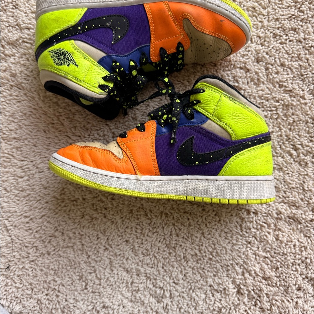 Nike Kids Sneakers in Orange, Purple, and Neon Green